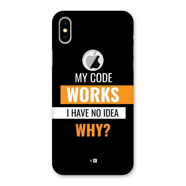 Coders Thought Back Case for iPhone XS Logo Cut