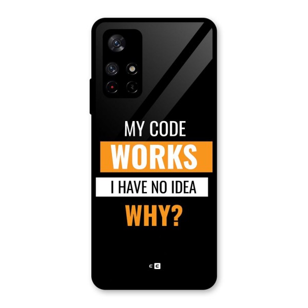 Coders Thought Glass Back Case for Redmi Note 11T 5G