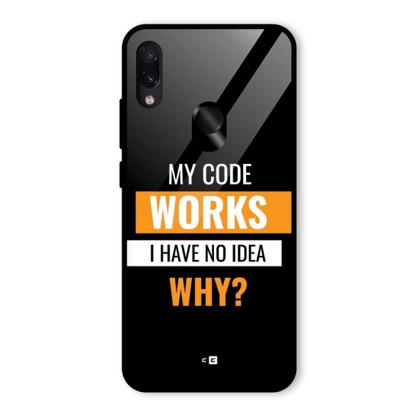 Coders Thought Glass Back Case for Redmi Note 7