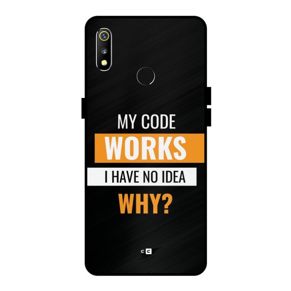 Coders Thought Metal Back Case for Realme 3