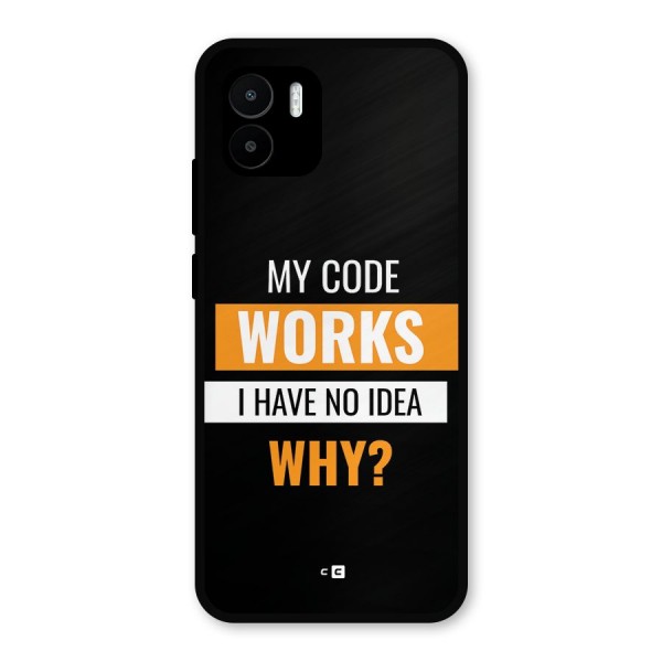 Coders Thought Metal Back Case for Redmi A1