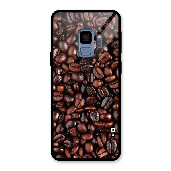 Coffee Beans Texture Glass Back Case for Galaxy S9