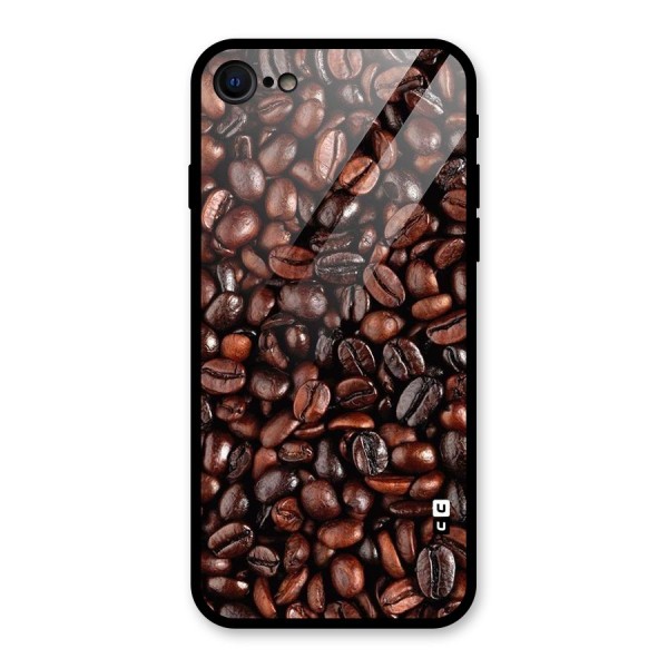 Coffee Beans Texture Glass Back Case for iPhone SE 2020