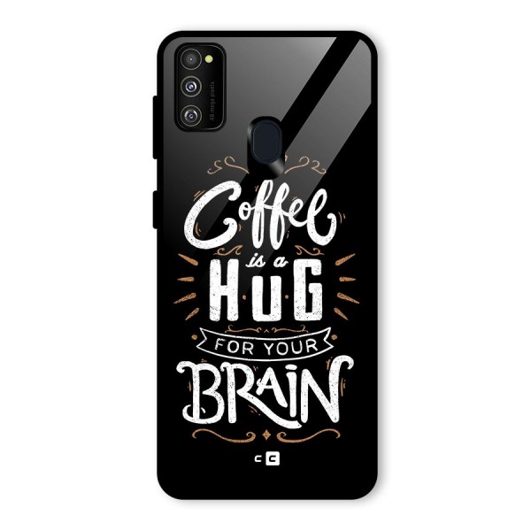 Coffee Brain Glass Back Case for Galaxy M21