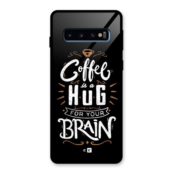 Coffee Brain Glass Back Case for Galaxy S10