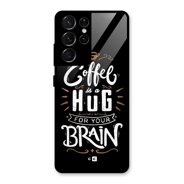 Coffee Brain Glass Back Case for Galaxy S21 Ultra 5G