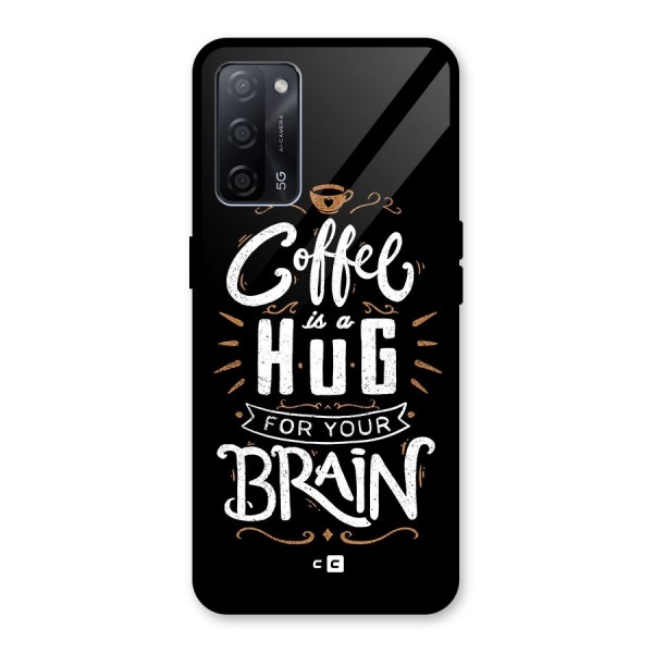 Coffee Brain Glass Back Case for Oppo A53s 5G