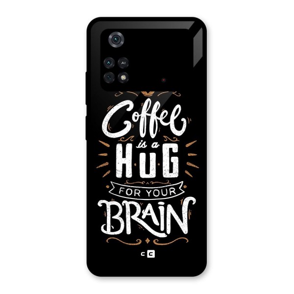 Coffee Brain Glass Back Case for Poco M4 Pro 4G