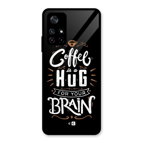 Coffee Brain Glass Back Case for Poco M4 Pro 5G