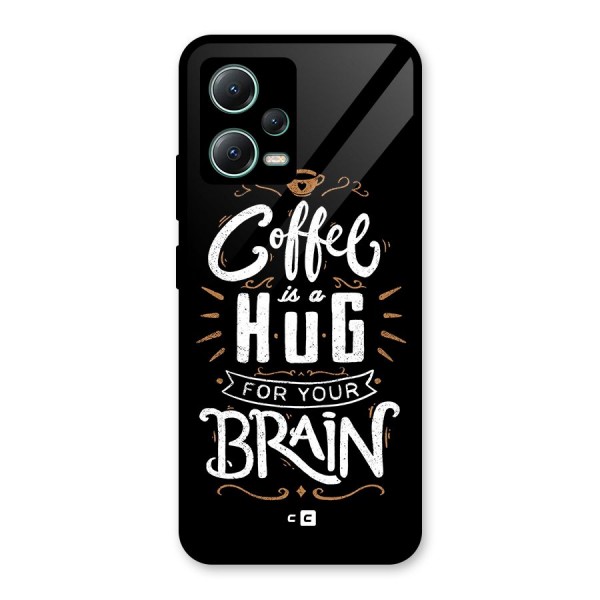 Coffee Brain Glass Back Case for Poco X5