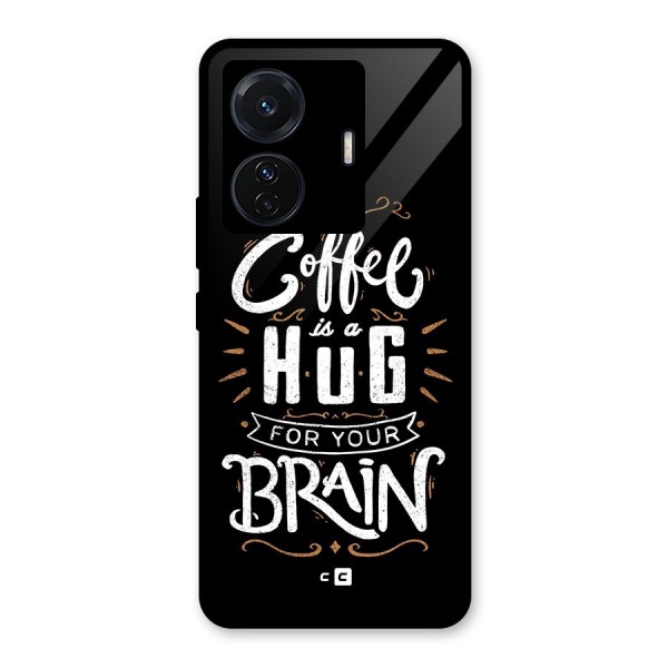 Coffee Brain Glass Back Case for Vivo T1 Pro