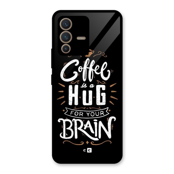 Coffee Brain Glass Back Case for Vivo V23 5G