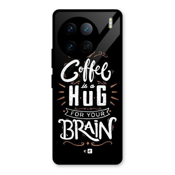 Coffee Brain Glass Back Case for Vivo X90 Pro