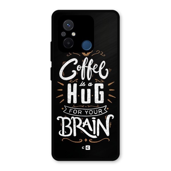 Coffee Brain Metal Back Case for Poco C55