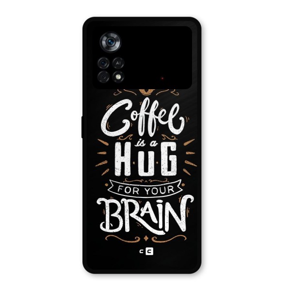 Coffee Brain Metal Back Case for Poco X4 Pro 5G