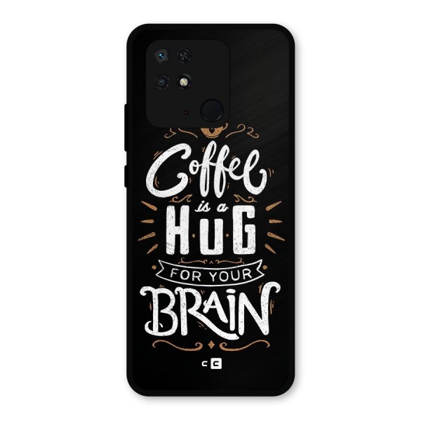 Coffee Brain Metal Back Case for Redmi 10