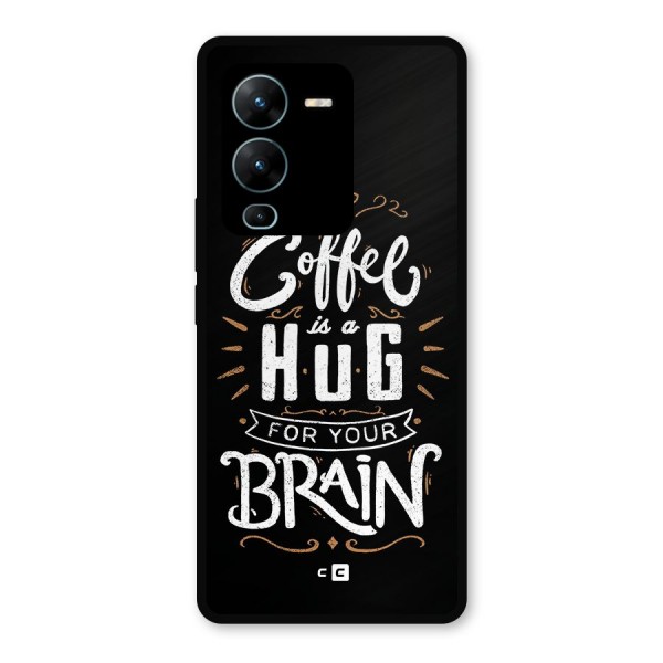 Coffee Brain Metal Back Case for Vivo V25 Pro