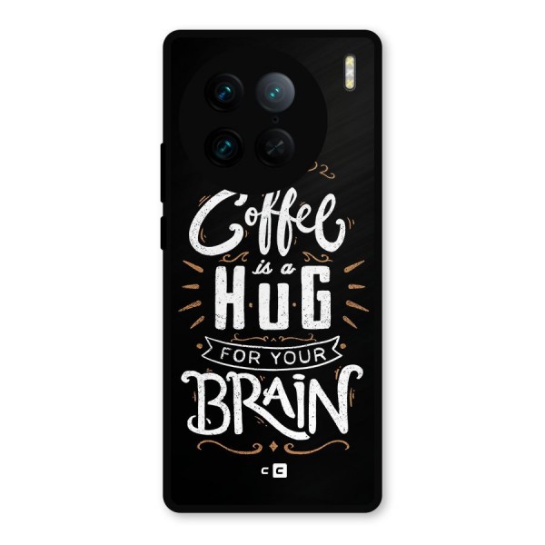 Coffee Brain Metal Back Case for Vivo X90 Pro