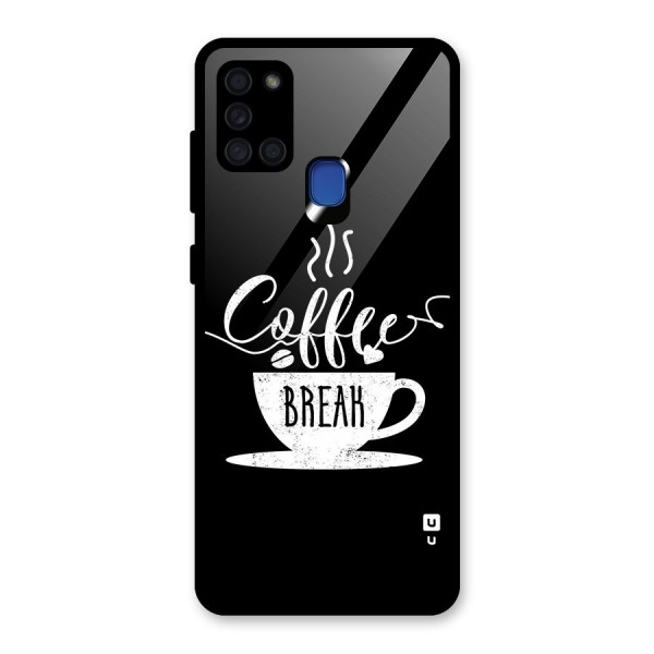 Coffee Break Glass Back Case for Galaxy A21s