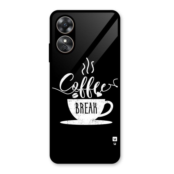 Coffee Break Glass Back Case for Oppo A17