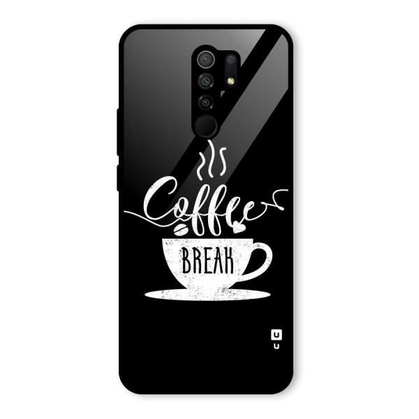 Coffee Break Glass Back Case for Redmi 9 Prime