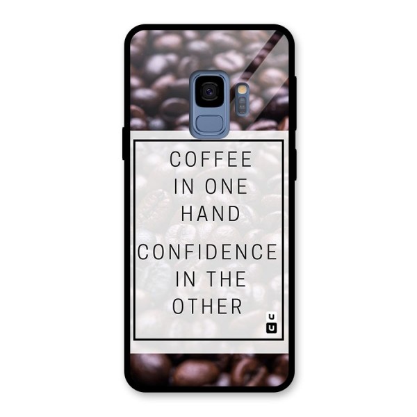 Coffee Confidence Quote Glass Back Case for Galaxy S9