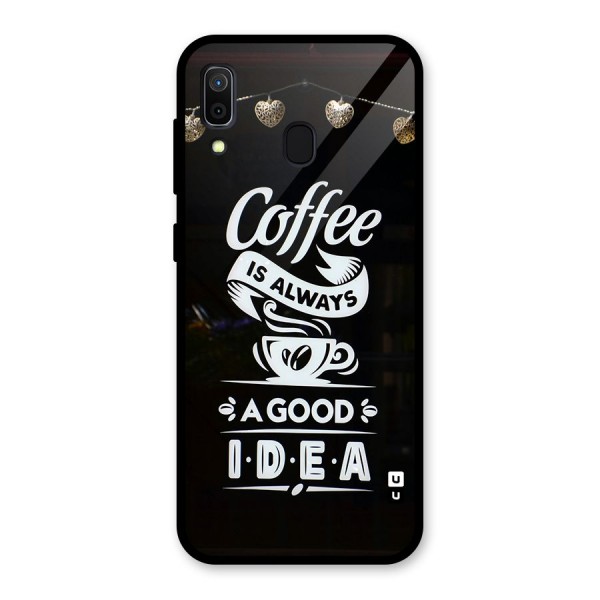 Coffee Idea Glass Back Case for Galaxy A30