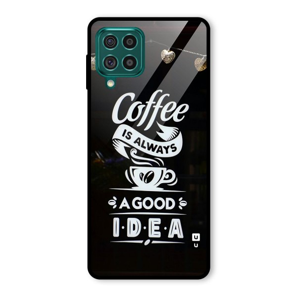 Coffee Idea Glass Back Case for Galaxy F62