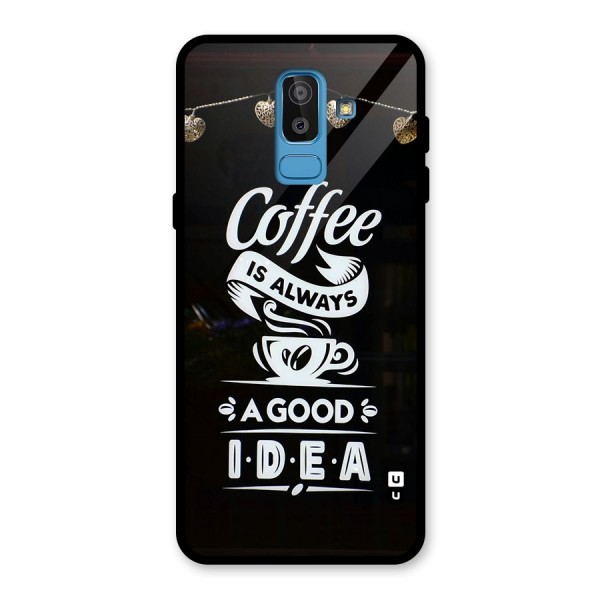 Coffee Idea Glass Back Case for Galaxy J8