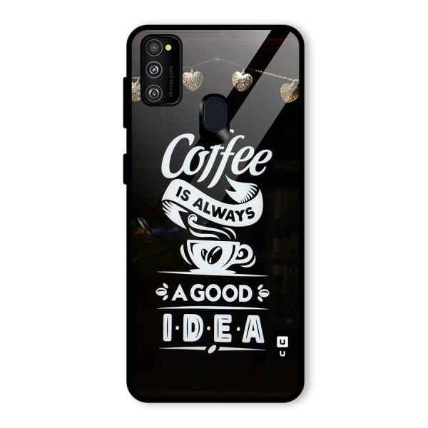 Coffee Idea Glass Back Case for Galaxy M21