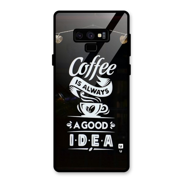 Coffee Idea Glass Back Case for Galaxy Note 9