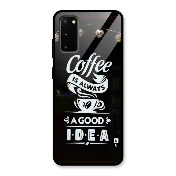 Coffee Idea Glass Back Case for Galaxy S20