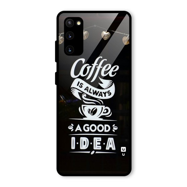 Coffee Idea Glass Back Case for Galaxy S20 FE 5G