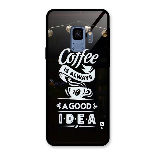 Coffee Idea Glass Back Case for Galaxy S9