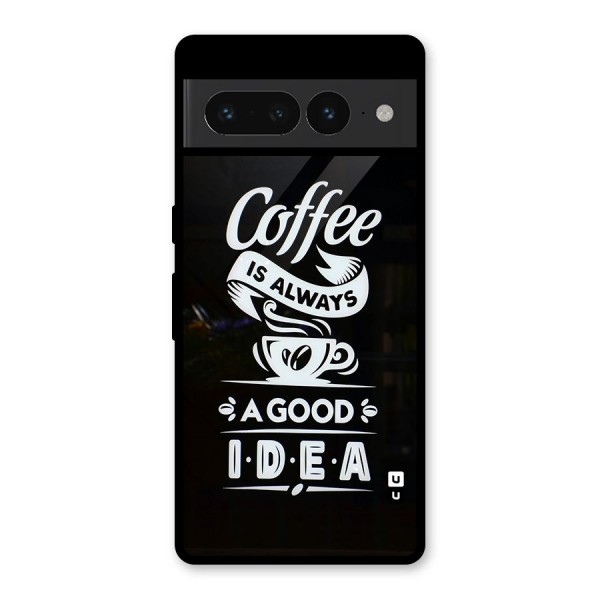 Coffee Idea Glass Back Case for Google Pixel 7 Pro