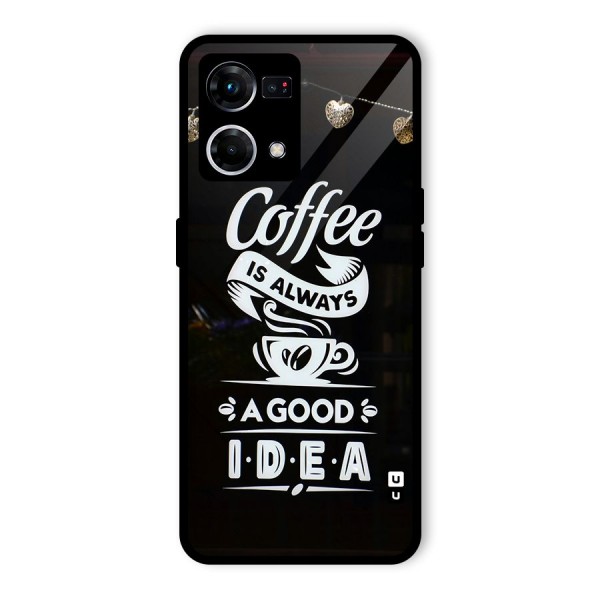 Coffee Idea Glass Back Case for Oppo F21s Pro 4G