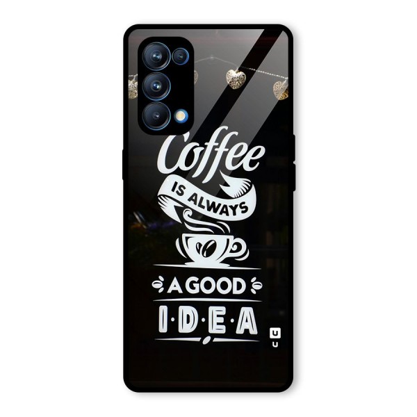 Coffee Idea Glass Back Case for Oppo Reno5 Pro 5G