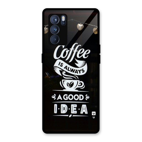 Coffee Idea Glass Back Case for Oppo Reno6 Pro 5G