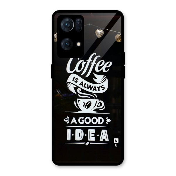 Coffee Idea Glass Back Case for Oppo Reno7 Pro 5G