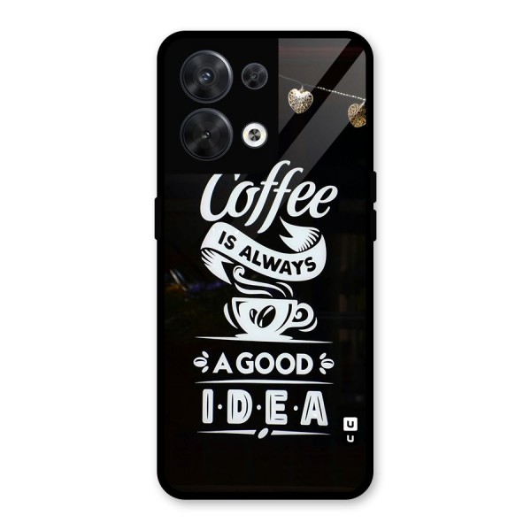 Coffee Idea Glass Back Case for Oppo Reno8 5G