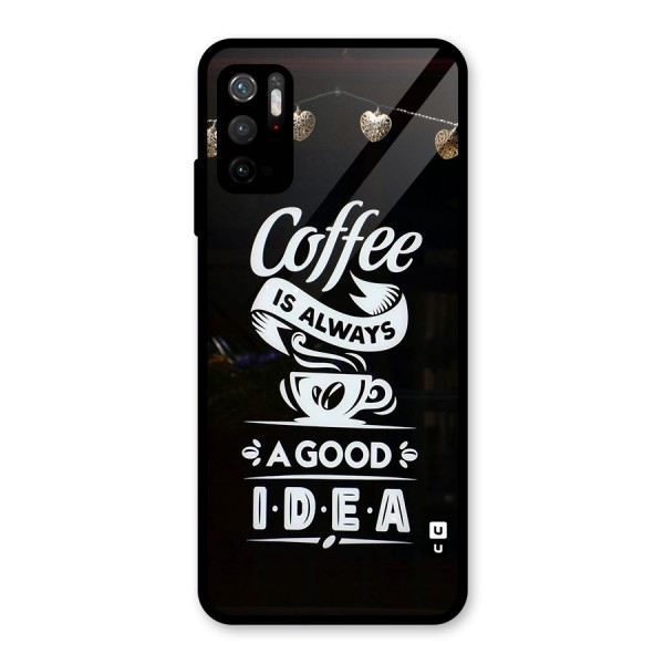 Coffee Idea Glass Back Case for Poco M3 Pro 5G