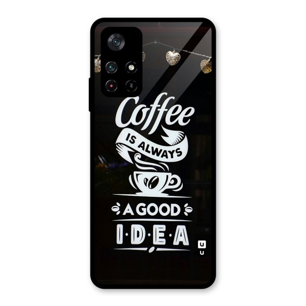 Coffee Idea Glass Back Case for Poco M4 Pro 5G