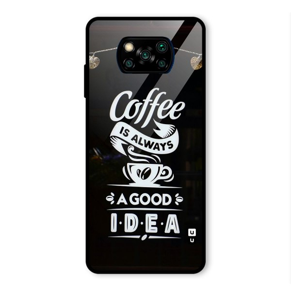 Coffee Idea Glass Back Case for Poco X3 Pro