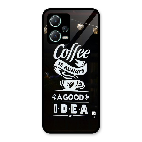 Coffee Idea Glass Back Case for Poco X5