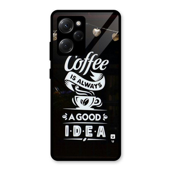 Coffee Idea Glass Back Case for Poco X5 Pro