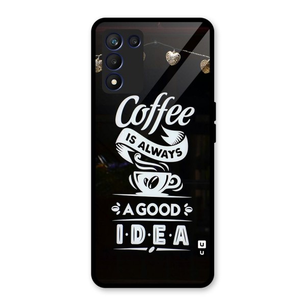 Coffee Idea Glass Back Case for Realme 9 5G Speed