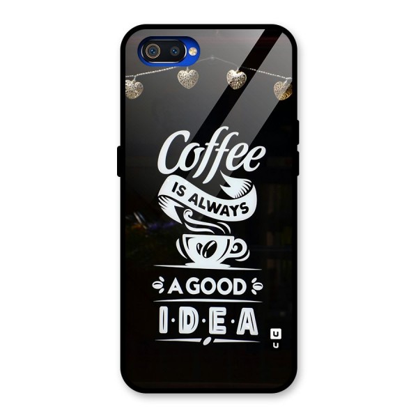 Coffee Idea Glass Back Case for Realme C2