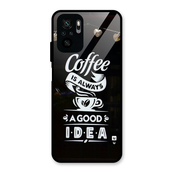 Coffee Idea Glass Back Case for Redmi Note 10