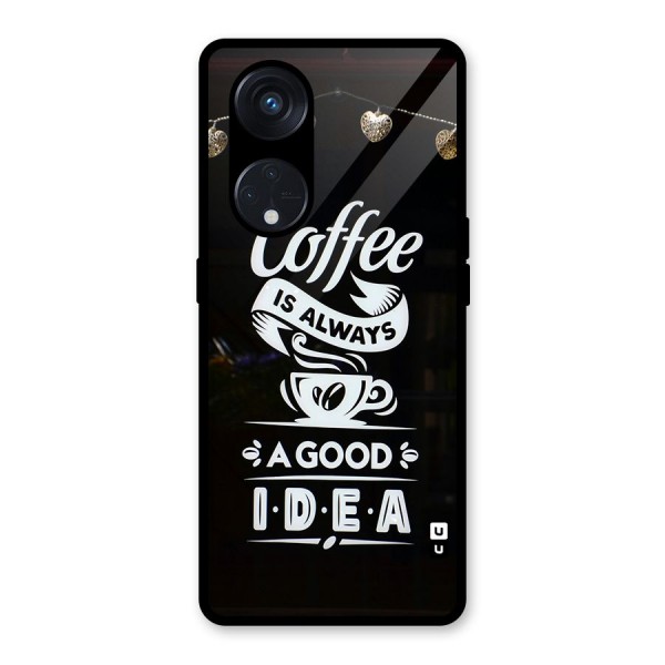 Coffee Idea Glass Back Case for Reno8 T 5G