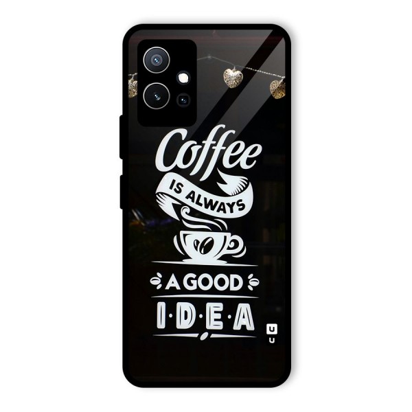 Coffee Idea Glass Back Case for Vivo T1 5G